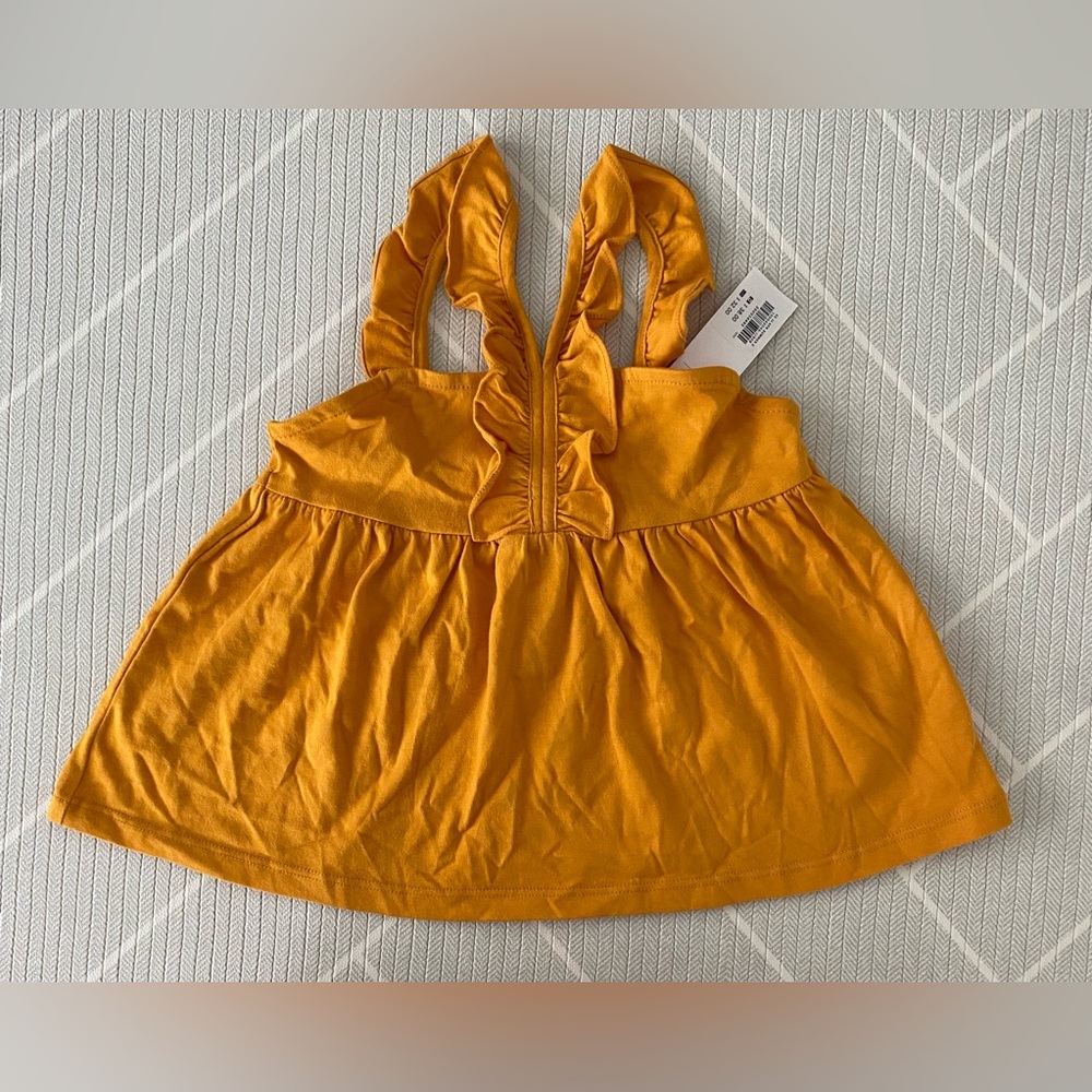 NWT)Janie and Jack Orange Color Ruffle Top girl's size 4T